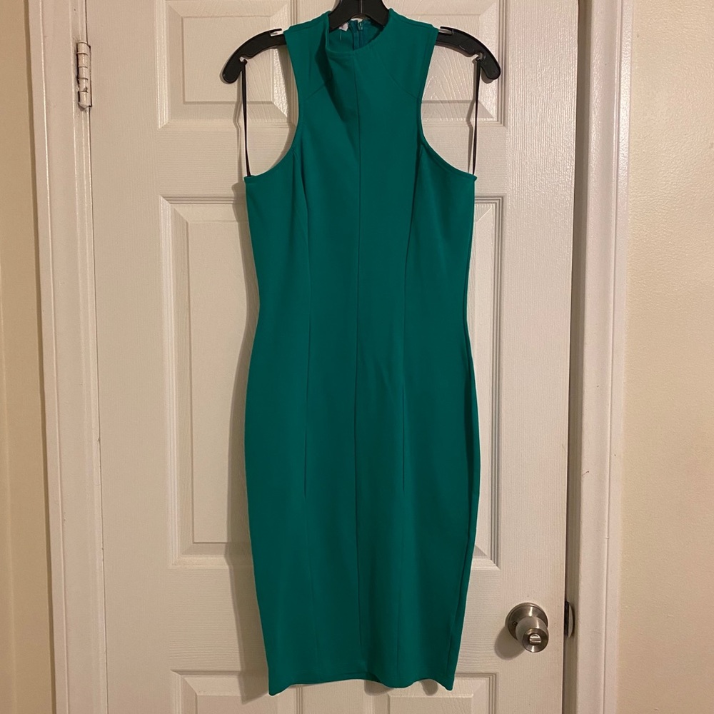 A’Gaci Stretch Curvy Green Midi Dress for wedding